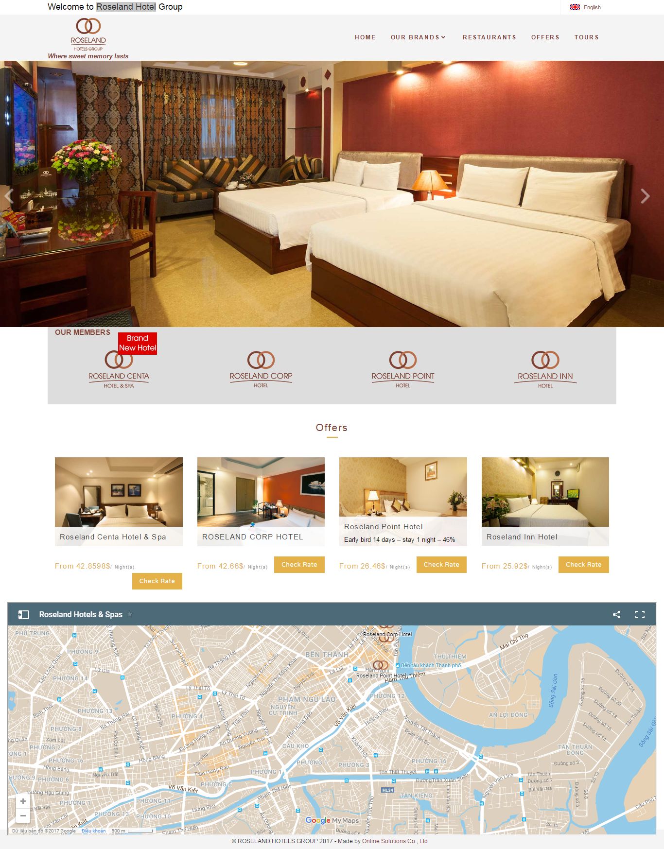 Thiết kế website Roseland Hotel đẹp, chuyên nghiệp chuẩn SEO